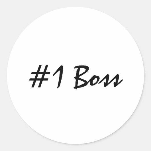 Nummer 1 Boss Trendy Classic Round Sticker (Voorkant)