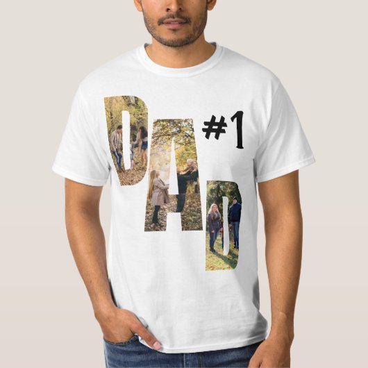 Nummer 1 Dad Custom Photo Letters T-shirt (Voorkant)