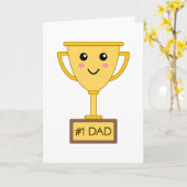 Nummer 1 Dad Schattigee Trofee Vaderdag Kaart (Gele Bloem)