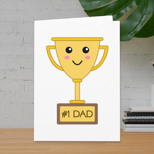 Nummer 1 Dad Schattigee Trofee Vaderdag Kaart