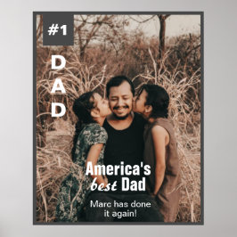 Nummer 1 Dad Voeg Foto Fun Magazine Hoesje toe Poster