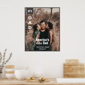 Nummer 1 Dad Voeg Foto Fun Magazine Hoesje toe Poster (Keuken)