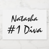 Nummer 1 Diva aanpassen Sparkling Wijnetiket (Enkel label)