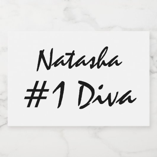 Nummer 1 Diva aanpassen Sparkling Wijnetiket (Enkel label)