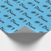 Nummer 1 Diva Light Blue Wrapping Paper Cadeaupapier (Hoek)
