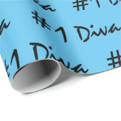 Nummer 1 Diva Light Blue Wrapping Paper Cadeaupapier (Rol Hoek)