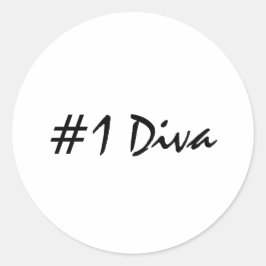 Nummer 1 Diva Ronde Sticker