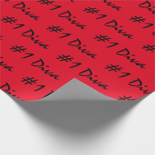 Nummer 1 Diva — Rood omslagpapier aanpassen Cadeaupapier (Hoek)