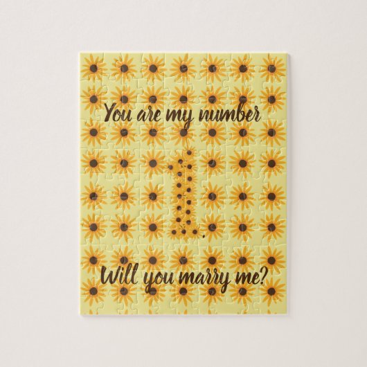 Nummer 1 Eén enkel voorstel voor een zonnebloempel Legpuzzel (Verticaal)