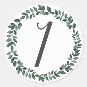 Nummer 1 Eén Monogram Minimalistische Botanische K Ronde Sticker
