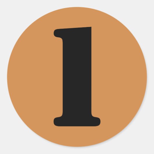 Nummer 1 Een Peru Gouden Stencil Nummers door Janz Ronde Sticker (Voorkant)