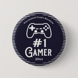 Nummer 1 Gamer Award gezinshereniging Ronde Button 5,7 Cm
