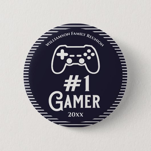 Nummer 1 Gamer Award gezinshereniging Ronde Button 5,7 Cm (Voorkant)