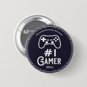 Nummer 1 Gamer Award gezinshereniging Ronde Button 5,7 Cm (Voorkant /achterkant)