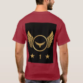 Nummer 1 Gedrukte Gold Eagle afbeelding Maroon Kle T-shirt (Achterkant)