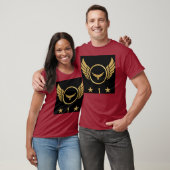 Nummer 1 Gedrukte Gold Eagle afbeelding Maroon Kle T-shirt (Unisex)