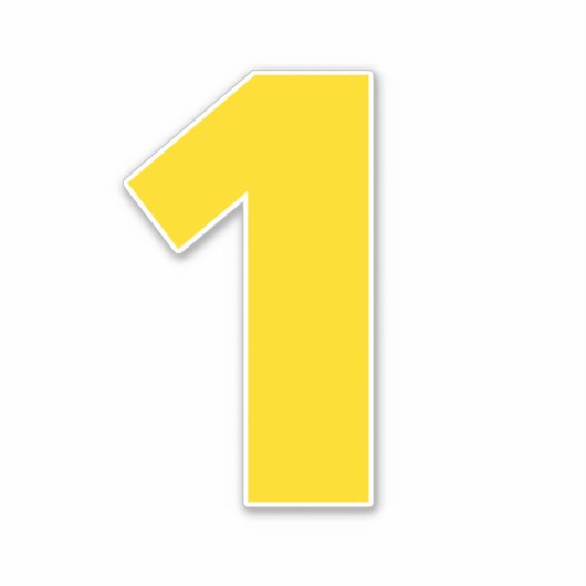 Nummer 1 Gold en White Sticker (Voorkant)