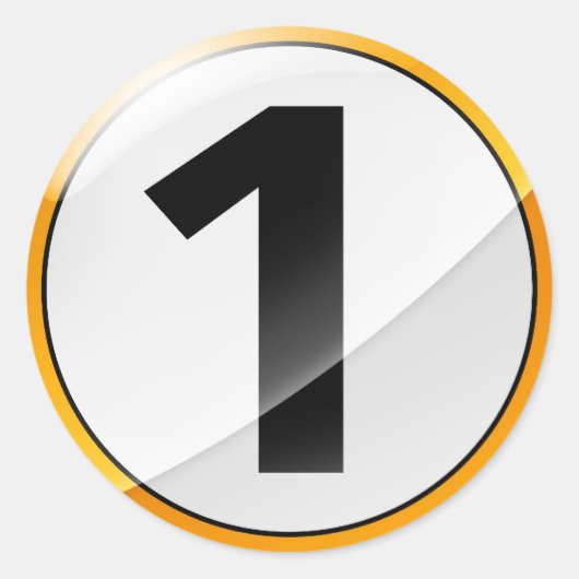 Nummer 1 gouden sticker (Voorkant)