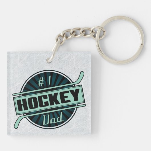 Nummer 1 Hockey Dad Keyring Sleutelhanger (Achterkant)