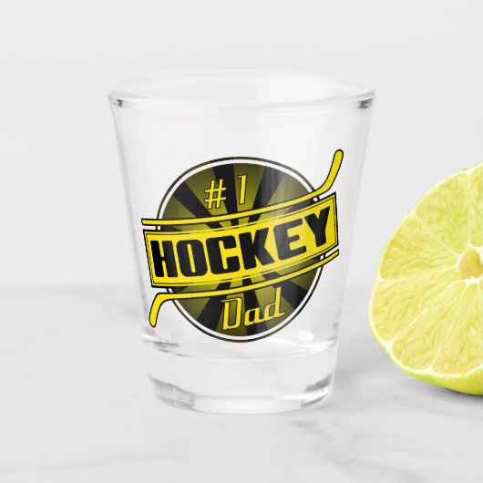 Nummer 1 Hockey Dad Shot Glass Shot Glas (Voorkant)
