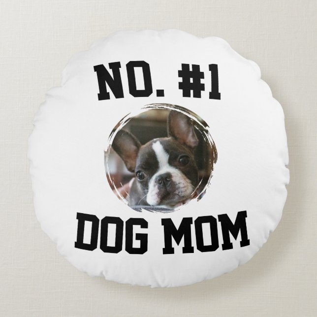Nummer 1 hond Moeder Moedersdag Huisdierliefhebber Rond Kussen (Voorkant)