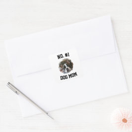 Nummer 1 hond Moeder Moedersdag Huisdierliefhebber Vierkante Sticker