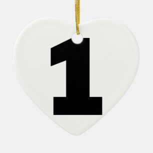 Nummer 1 keramisch ornament