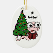 Nummer 1 kerstboomkanselier keramisch ornament (Achterkant)