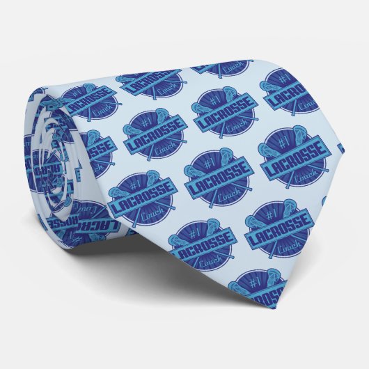 Nummer 1 Lacrosse Coach (blauw) Stropdas (Opgerold)