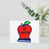 Nummer 1 leraar (Apple/Books) Briefkaart (Staand voorkant)