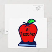 Nummer 1 leraar (Apple/Books) Briefkaart (Voorkant / Achterkant)