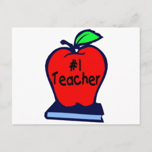 Nummer 1 leraar (Apple/Books) Briefkaart