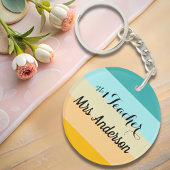 Nummer 1 leraar gepersonaliseerd kleurrijk sleutelhanger
