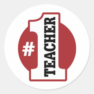Nummer 1 leraar ronde sticker