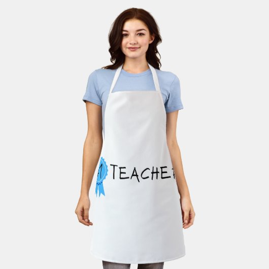 Nummer 1 leraar schort (Gedragen)