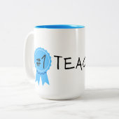 Nummer 1 leraar tweekleurige koffiemok (Voorkant links)