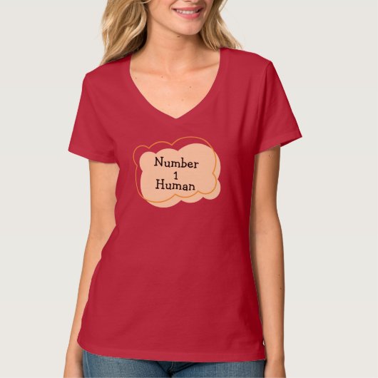 Nummer 1 menselijk T-shirt (Voorkant)