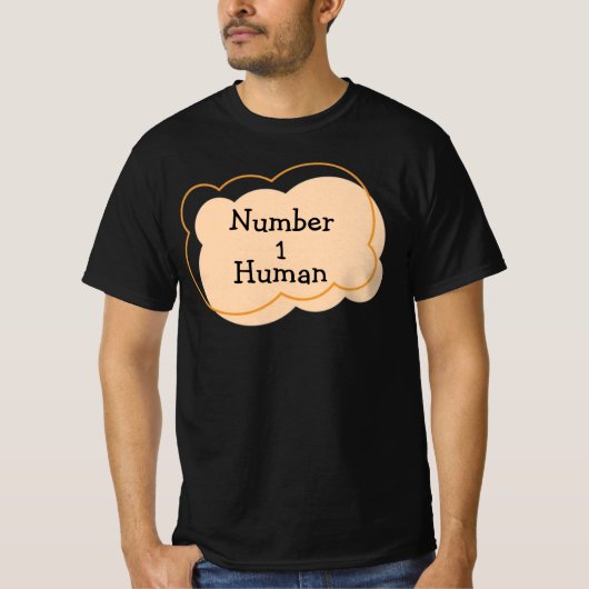 Nummer 1 menselijk T-shirt (Voorkant)