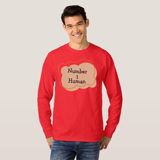 Nummer 1 menselijk T-shirt (Voorkant volledig)