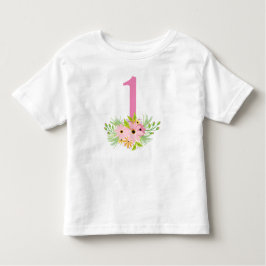 Nummer 1 met bloemen kinder shirts