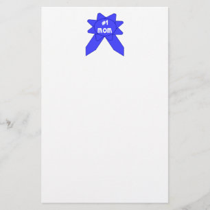 Nummer 1 Moeder Blauwe Lint Briefpapier