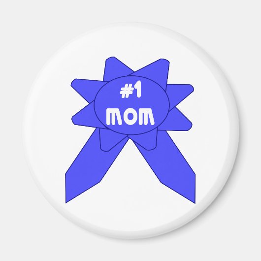 Nummer 1 Moeder Blauwe Lint Magneet (Voorkant)