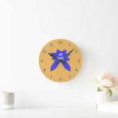 Nummer 1 Moeder Blauwe Lint Ronde Klok (Huis)