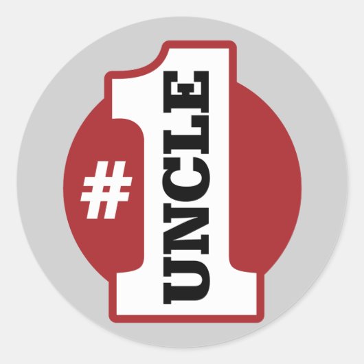 Nummer 1 oom ronde sticker (Voorkant)