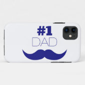 Nummer 1 Pap Blue Mustache - Nummer 1 Case-Mate iPhone Case (Achterkant (horizontaal))
