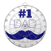 Nummer 1 Pap Blue Mustache - Nummer 1 Dartbord (Voorkant)