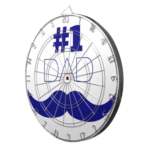 Nummer 1 Pap Blue Mustache - Nummer 1 Dartbord (Voorkant Rechts)