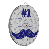 Nummer 1 Pap Blue Mustache - Nummer 1 Dartbord (Voorkant Links)