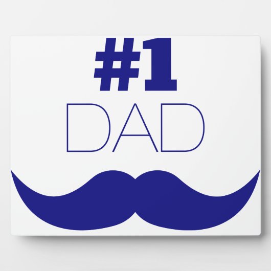 Nummer 1 Pap Blue Mustache - Nummer 1 Fotoplaat (Voorkant)