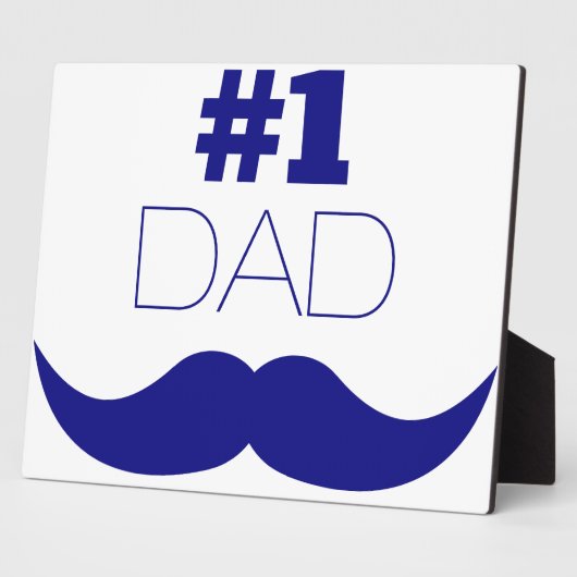 Nummer 1 Pap Blue Mustache - Nummer 1 Fotoplaat (Zijkant)